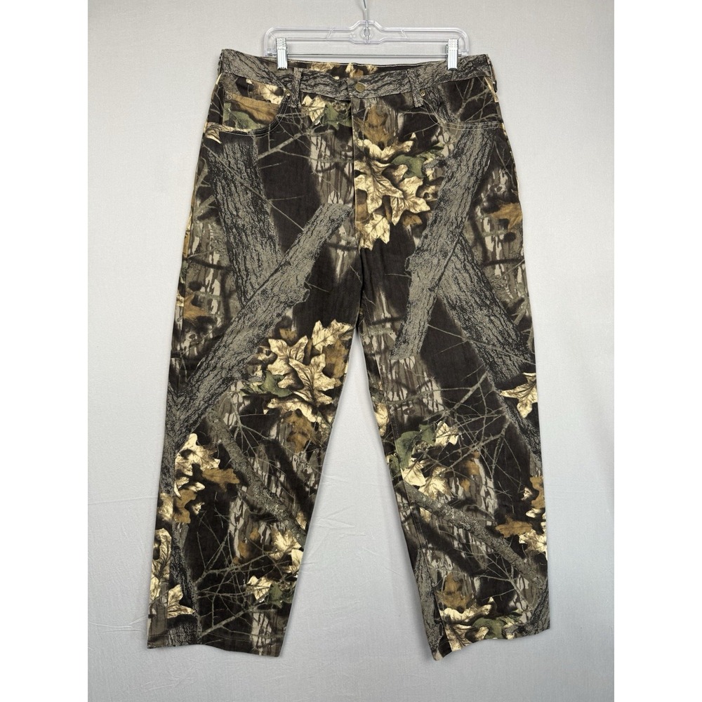 Cabelas Mossy Oak Camo Jeans Pants Mens 38 (36x28) Hunting Shooting Range Work
